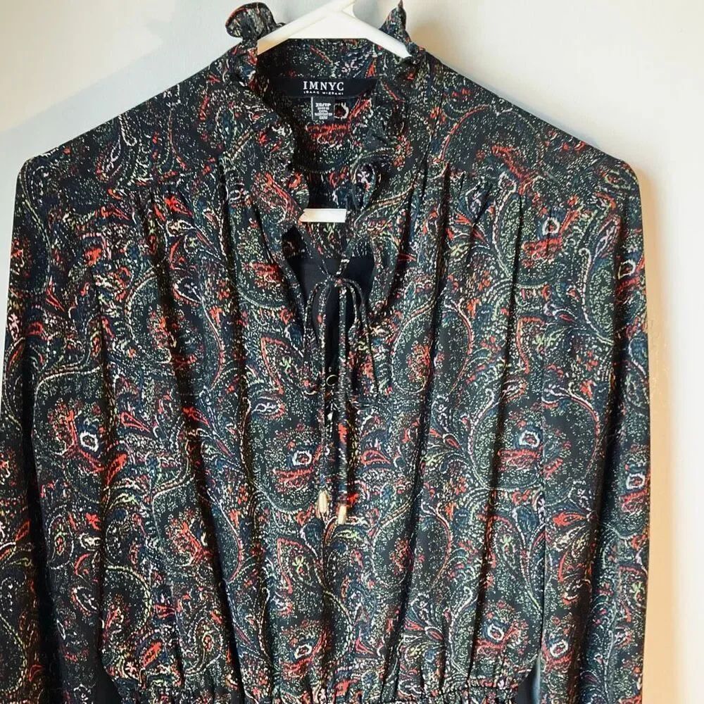 Isaac Mizrahi NY Paisley Ruffle Prairie Dress, XS. Cottagecore - Picture 6 of 14